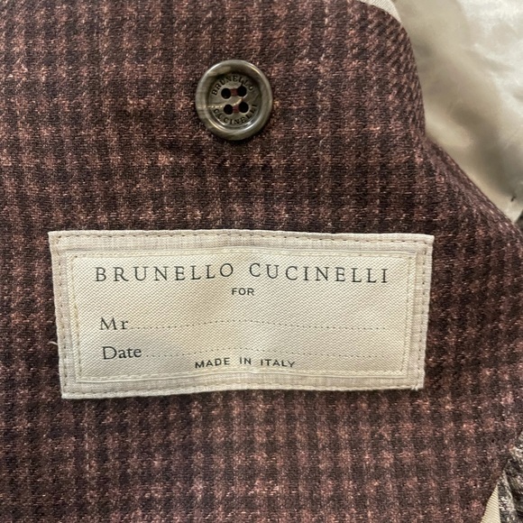Brunello Cucinelli Mens Linen Wool Jacket Sz 54/44 - Picture 6 of 10